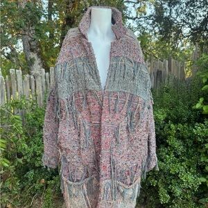 Vintage Multicolor Tapestry Fringe Jacket